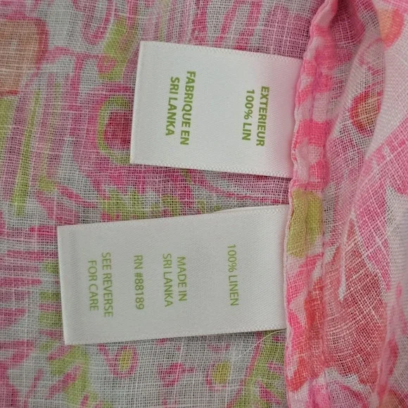 Lilly Pulitzer Pink Pout Linen Sarasota Tunic Dress Pink Tank Large - Picture 6 of 8